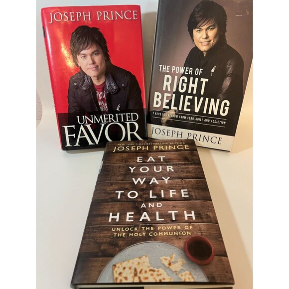 Joseph Prince Book Bundle: Unmerited Favor The Power Of Right Believing Eat Your - Picture 2 of 3